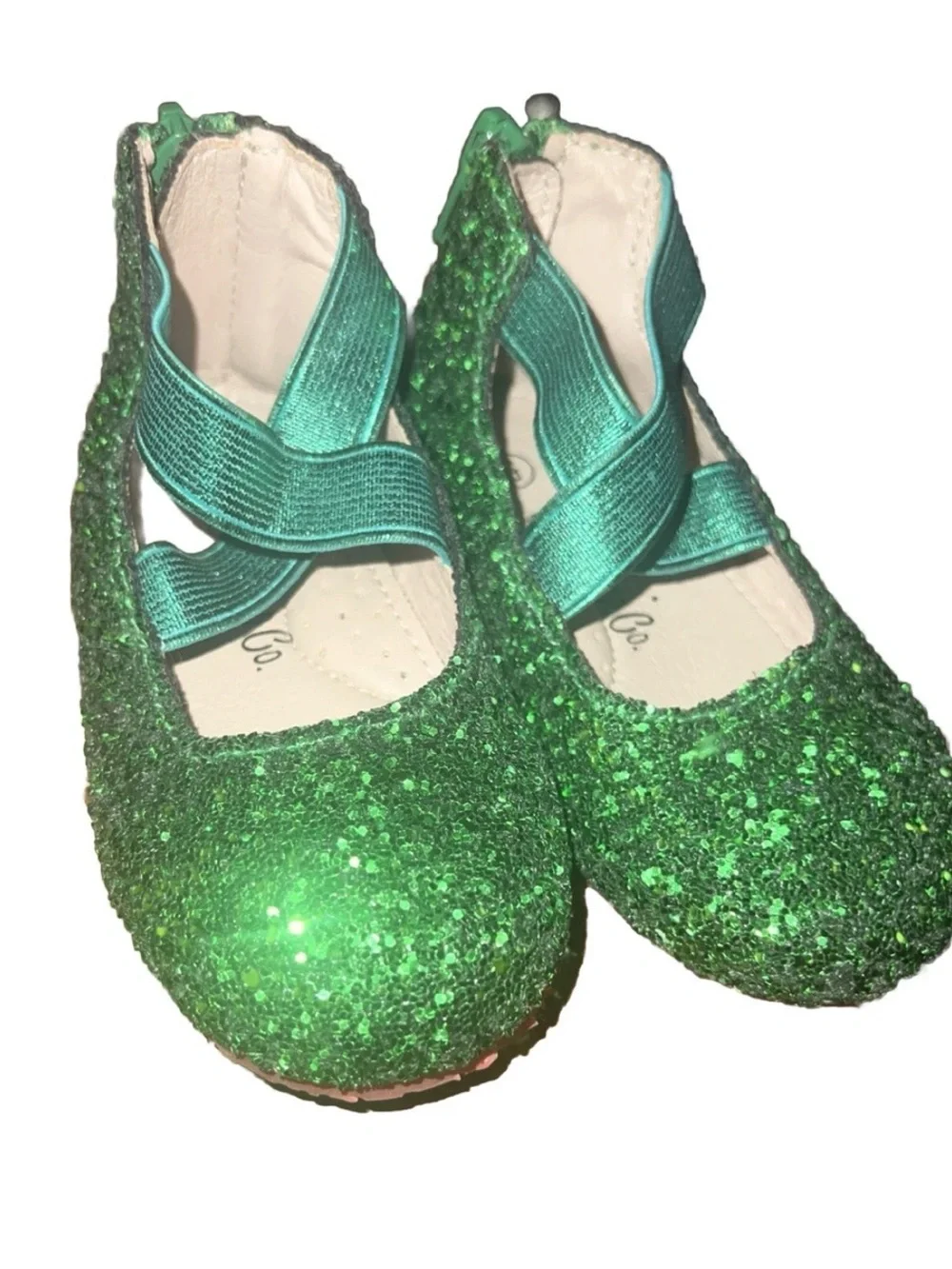 A Bear Co Girl’s Ballet Flats Sz 5 Shoes Green Toddler Christmas Pumpkin sparkl